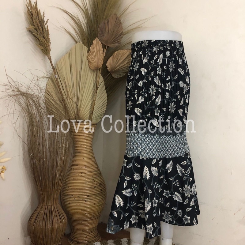 ROK BATIK DUYUNG PLISKET-Melati