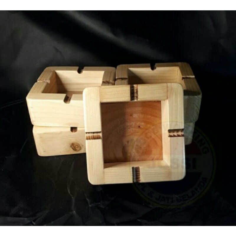 asbak murah bahan kayu jati blanda finishing melamin natural glossy