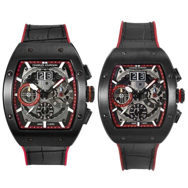 ORIGINAL Jam tangan pria wanita couple Charles Jourdan CJ 1090/CJ1090 rubber strap