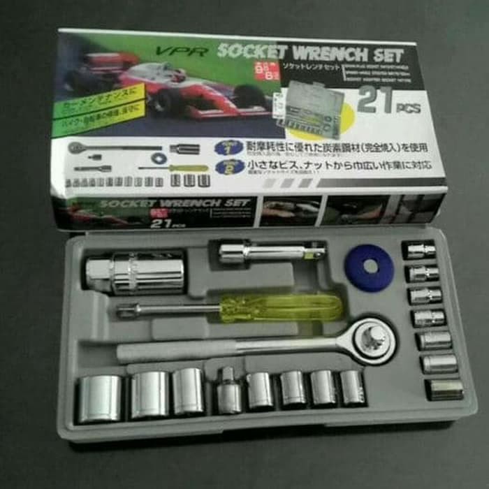 (ED012) KUNCI SOCK / SOCKET WRENCH SET - KUNCI SOCK  21Pcs