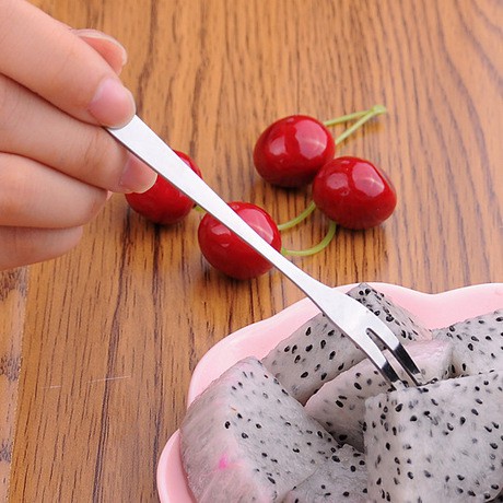 (SNAPCORNER)Garpu Buah Stainless Steel Kecil Mini Alat Tusukan Makan Kue Fruit Fork Murah Serbaguna