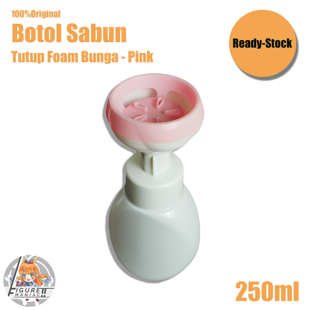 Botol Sabun Foam Tutup Botol Bentuk Bunga 250 ml Pink Blue