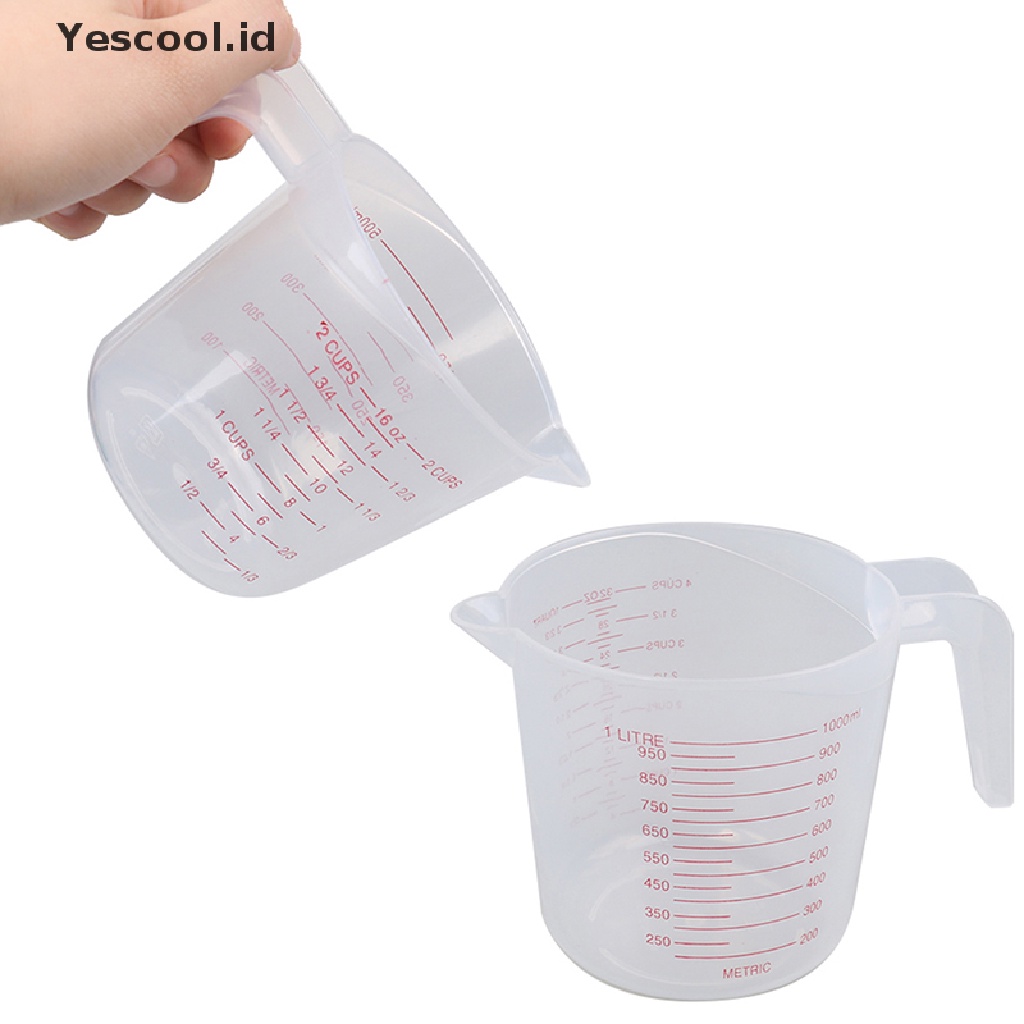 Gelas Ukur Kapasitas Besar 250 / 500 / 1000ml Bahan Plastik