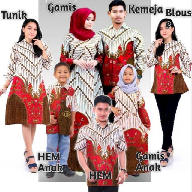 BAJU BATIK COUPLE KELUARGA BAPAK IBU 2 ANAK GAMIS SYARI