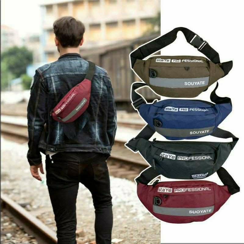 TAS PRIA SELEMPANG / WAISTBAG PRIA SOUYATE AQA0096 SABLON