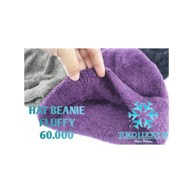 IMPORT Hat Beanie Fluffy Topi Kupluk bludru bulu lembut