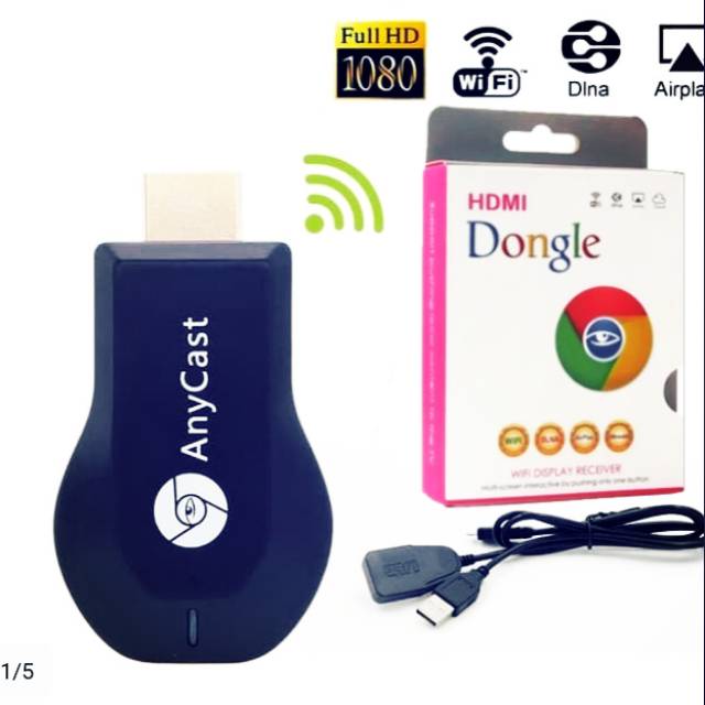 HDMI dongle Dari Hp ke TV DONGLE HDMI ANYCASE 1080 WIFI DISPLAY RECEIVER TV