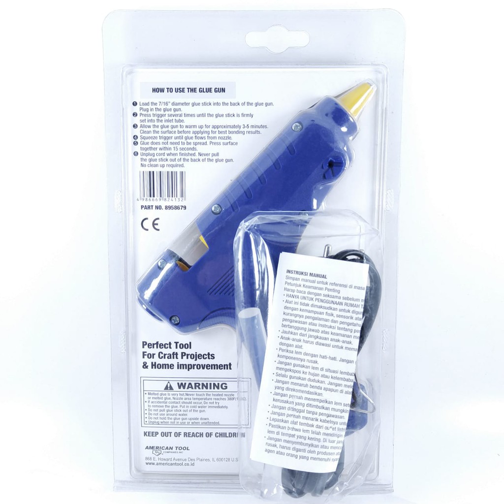 Glue Gun American Tool 40 Watt - 100-240 Volt - Made in Taiwan