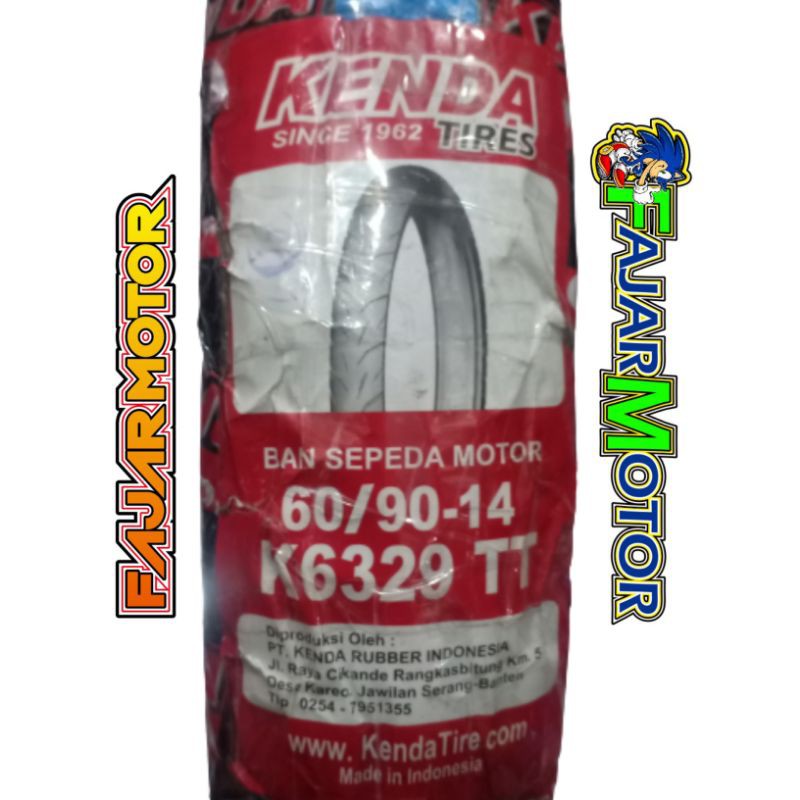 BAN LUAR KENDA 60/90-14 (215/225-14) TUBETYPE K6329 BABY LOOK