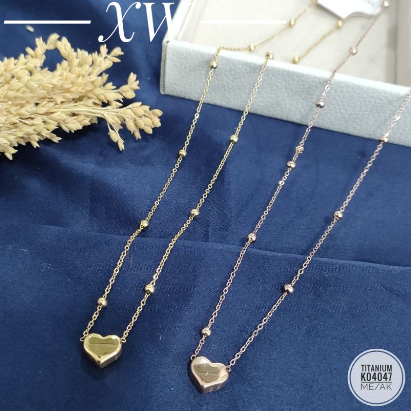 Kalung Titanium Love Rantai Biji Lada K04047