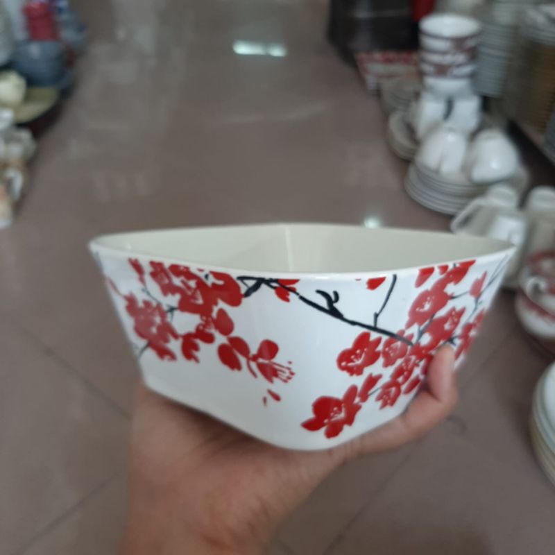 SAKURA BOWL MANGKOK MANGKUK KERAMIK SANGO MOTIF BUNGA SAKURA JEPANG DEKOR HIAS KOLEKSI JAPAN