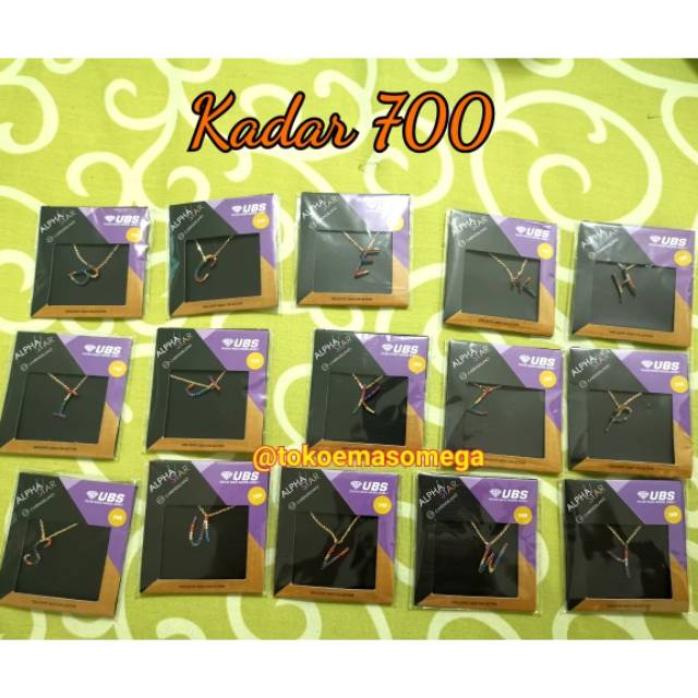 Kalung alpha star huruf rainbow kadar 700 UBS 16K