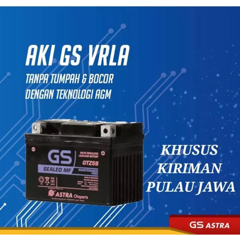 AKI KERING MOTOR BEAT ORIGINAL GS ASTRA GTZ-5S Aki Motor Honda Beat Vario Scoopy Supra x125