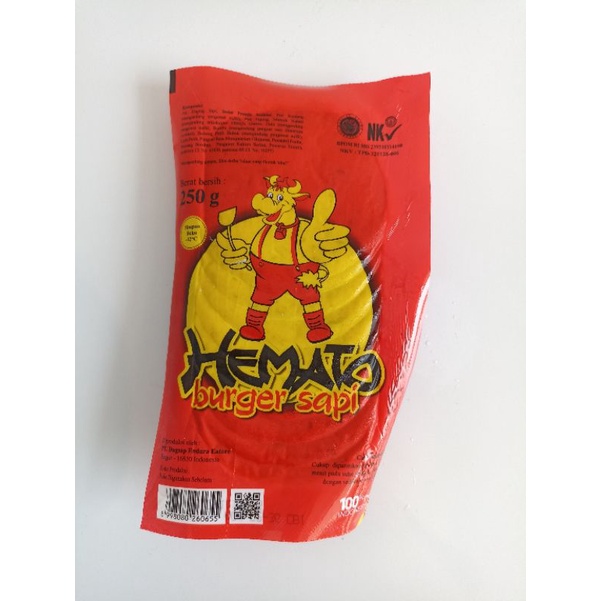 

Hemato Burger Sapi 250gr isi 10