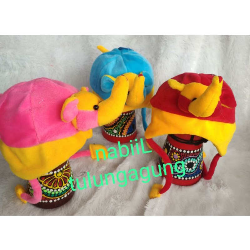 topi karakter hewan anak anak bahan bulu bulu