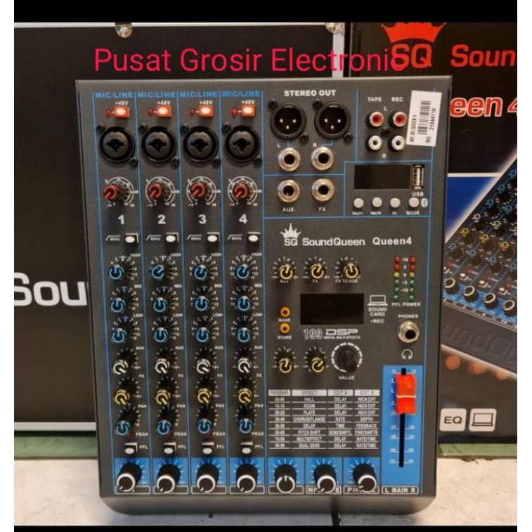 MIXER AUDIO SOUNDQUEEN4  QUEEN 4 4CH BLUETOOTH SOUND CARD USB