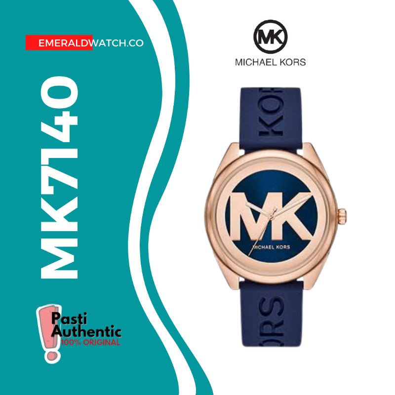 Michael Kors Jan Three-Hand Navy Silicone Watch MK7140