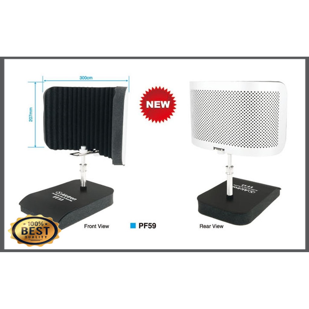 Mishad Shop -  ALCTRON PF59 Table mic stand + mic filter / pop screen / filter suara GU-5117-2807