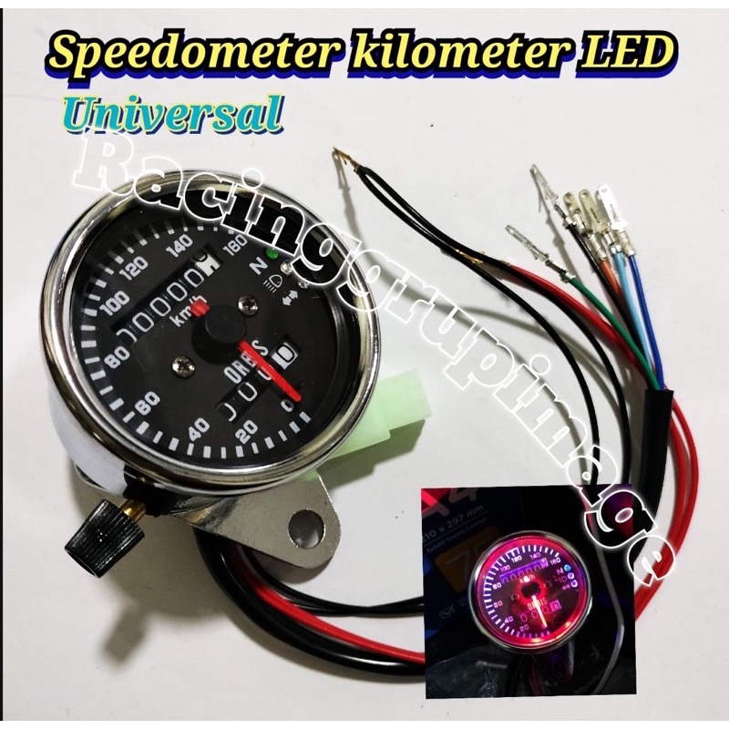 Speedometer Jarum Universal Crhome Spido Tabung CB Variasi Japstyle Classic Custom GL MP Tiger-Universal