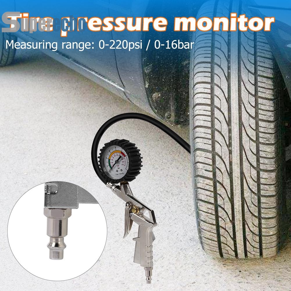 0-220psi 0-16bar Digital Tyre Pressure Gauge Tyre Tire Air Pressure Inflator … 