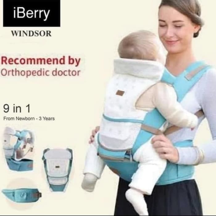 Makassar -  iBerry Windsor Hipseat 9 in 1 Baby Carrier / Gendongan Bayi / Gendongan Hipseat