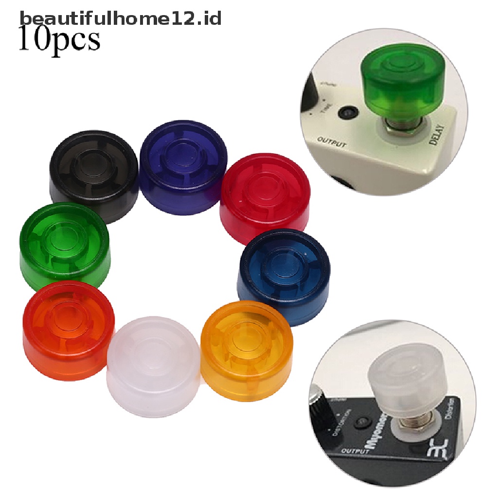 【beautifulhome12.id】 10pcs footswitch topper plastic bumpers guitar effect pedal foot nail cap .