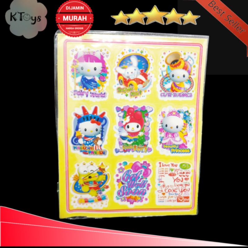 sticker karakter anak digosok tempel lucu