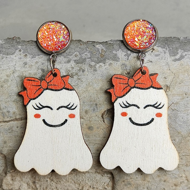 Anting Menjuntai Desain Hantu Halloween Untuk Hadiah