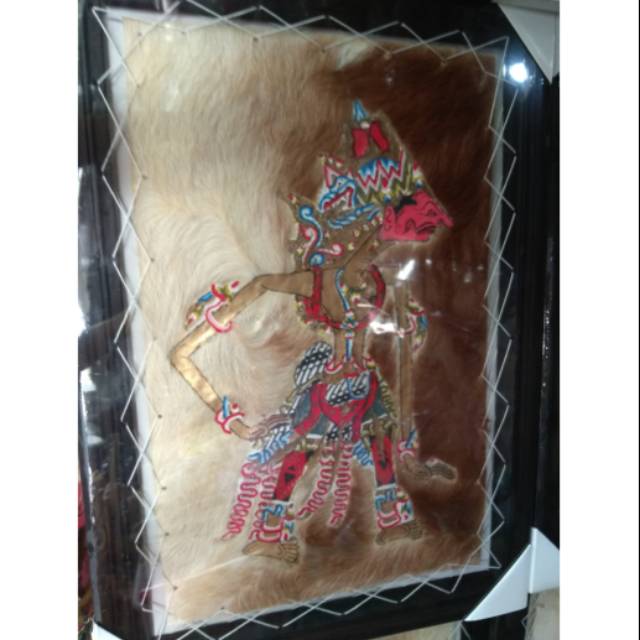 TERMURAH! LUKISAN WAYANG KULIT BALADEWA UKURAN 70 x 50 cm BAHAN KULIT KAMBING ASLI - HIASAN DINDING