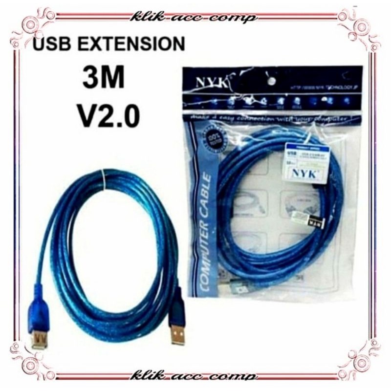 kabel usb extension 3 meter sambungan kabel