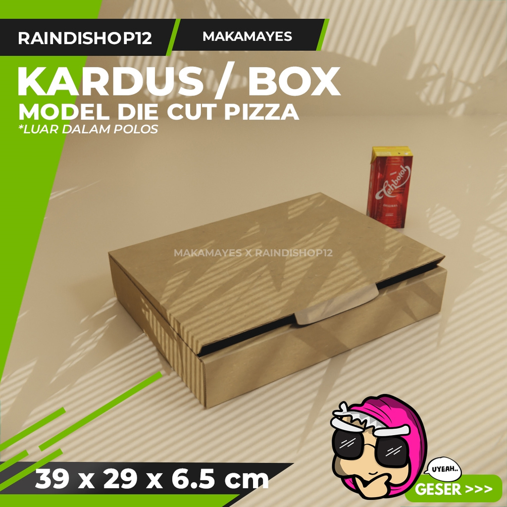 

(MIN 10 PCS) BOX 39 X 29 X 6.5 CM KARDUS DIE CUT PIZZA KEMASAN PACKAGING KADO