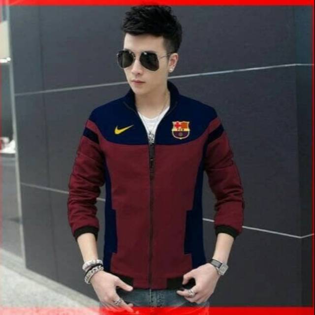GRADE ORIGINAL - Jaket Sweater Tracktop SPORTY Barcelona FC Premium Tebal