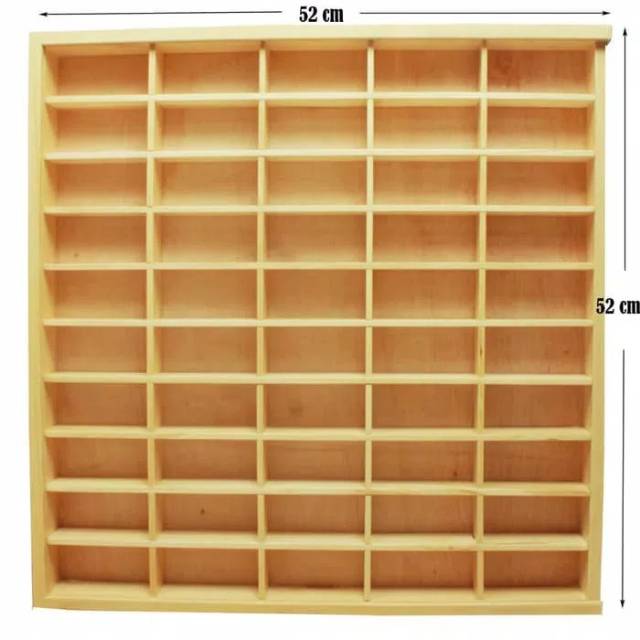 Rak display hotwheels isi 50 - kotak hotwheel - rak diecast kayu