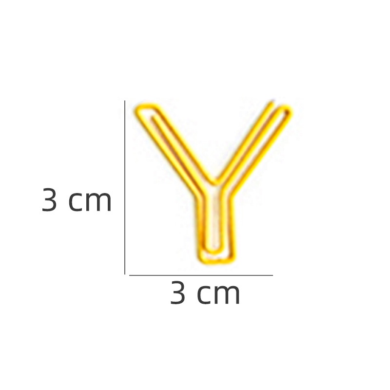 26pcs Klip Kertas Bentuk Huruf Alfabet Warna Pelangi Bahan Metal