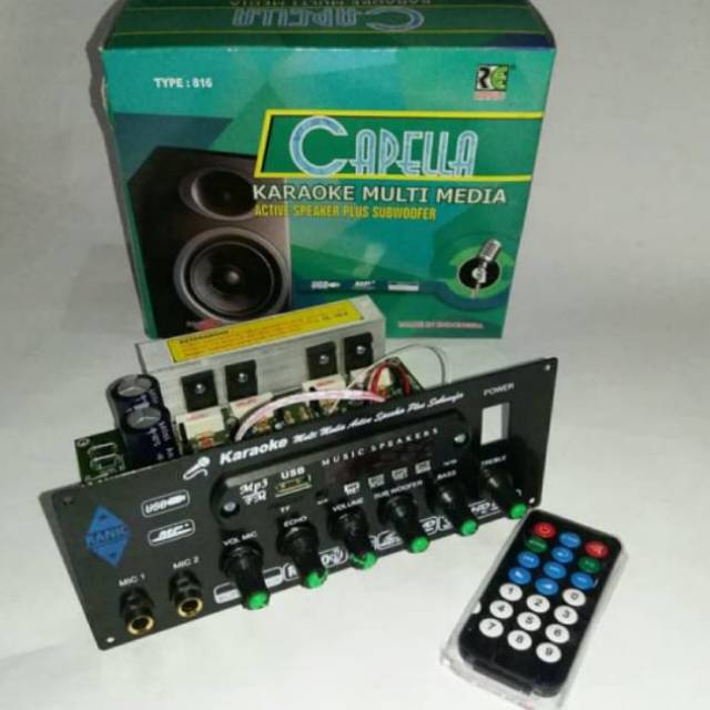 Kit Amplifier Karaoke Multimedia Active Speaker MP3+Subwoofer CAPELLA