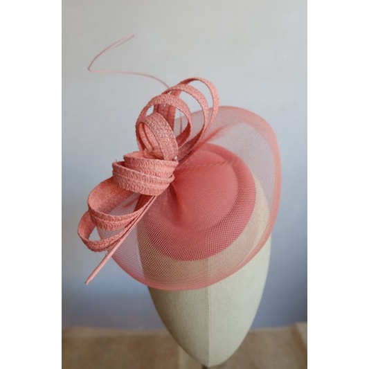 fascinator warna pink peach