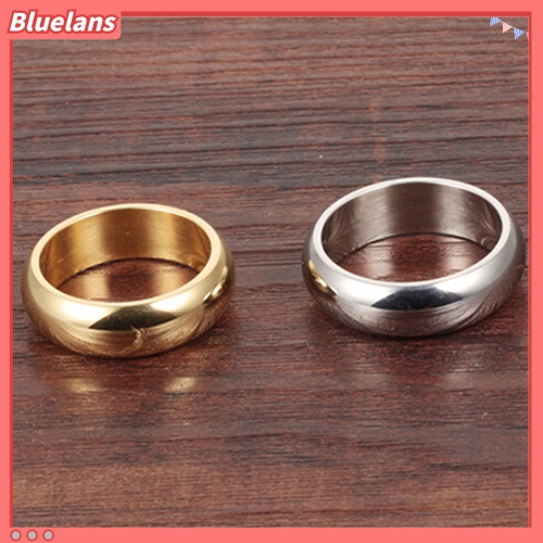 Bluelans Cincin Bahan Titanium Steel Ukuran Us 6-10 6mm Untuk Pria Dan Wanita