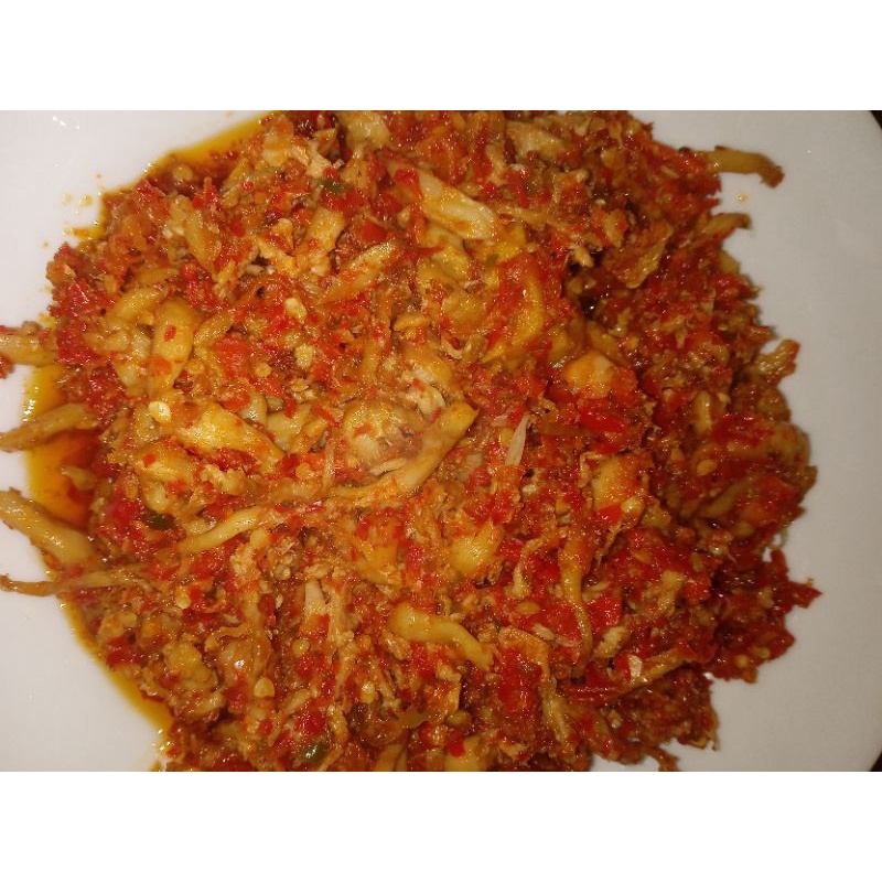

Sambal jamur tiram pedas 150 gram