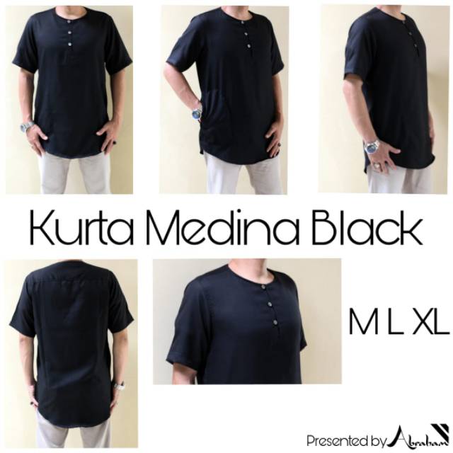 Baju Koko kurta abraham casual black