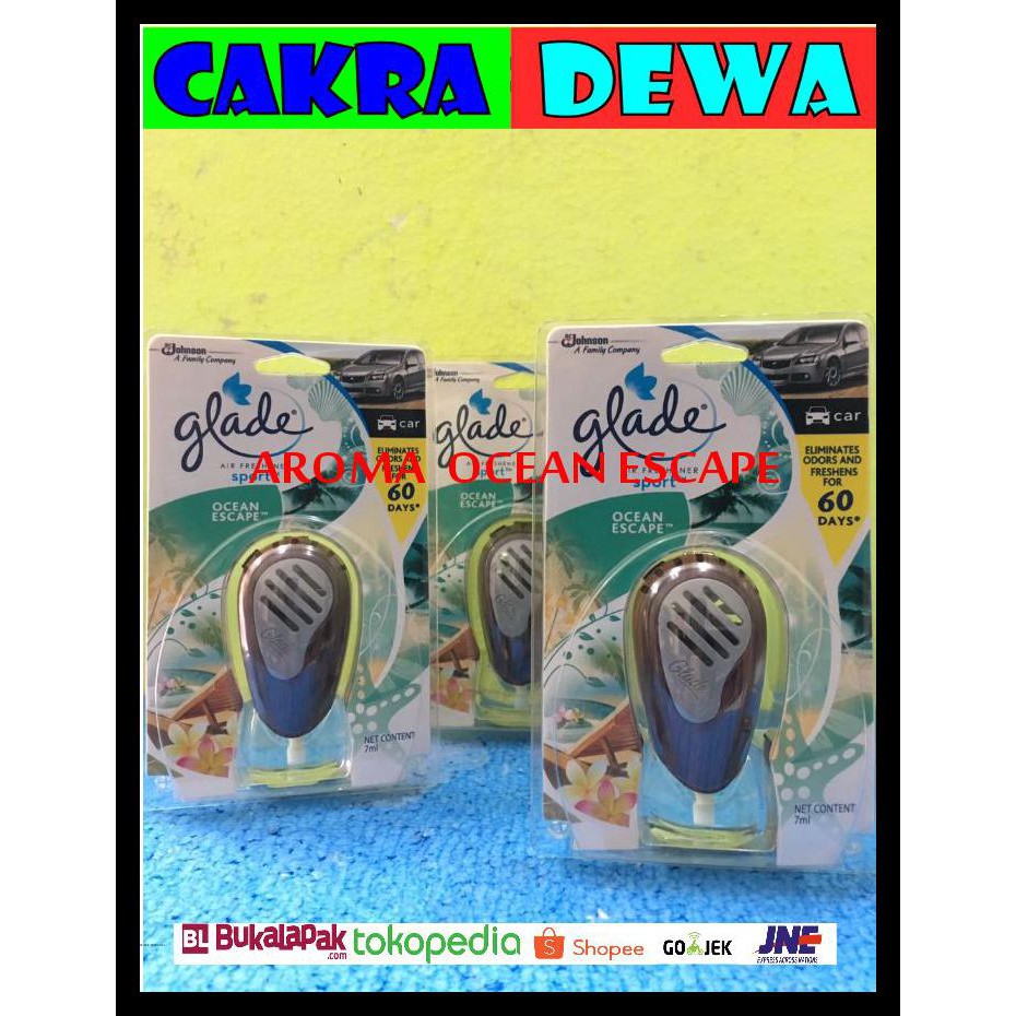 BEST DEAL GLADE SPORT AROMA OCEAN ESCAPE PENGHARUM MOBIL TAHAN LAMA 60 HARI