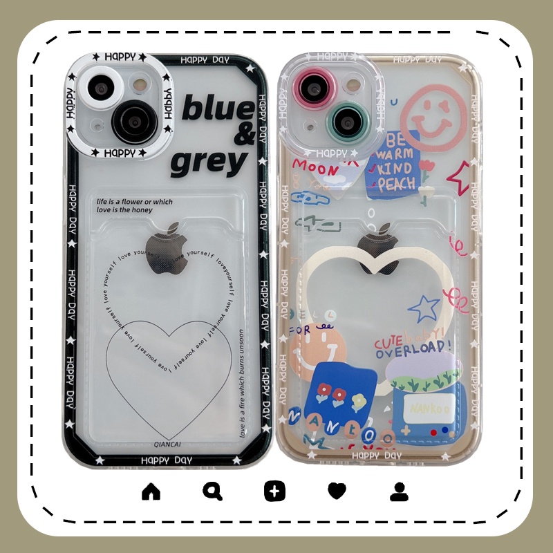 Soft Case Transparan Motif Hati Untuk iPhone 12 13 Pro MAX 11 X XR XS MAX 7 8 Plus