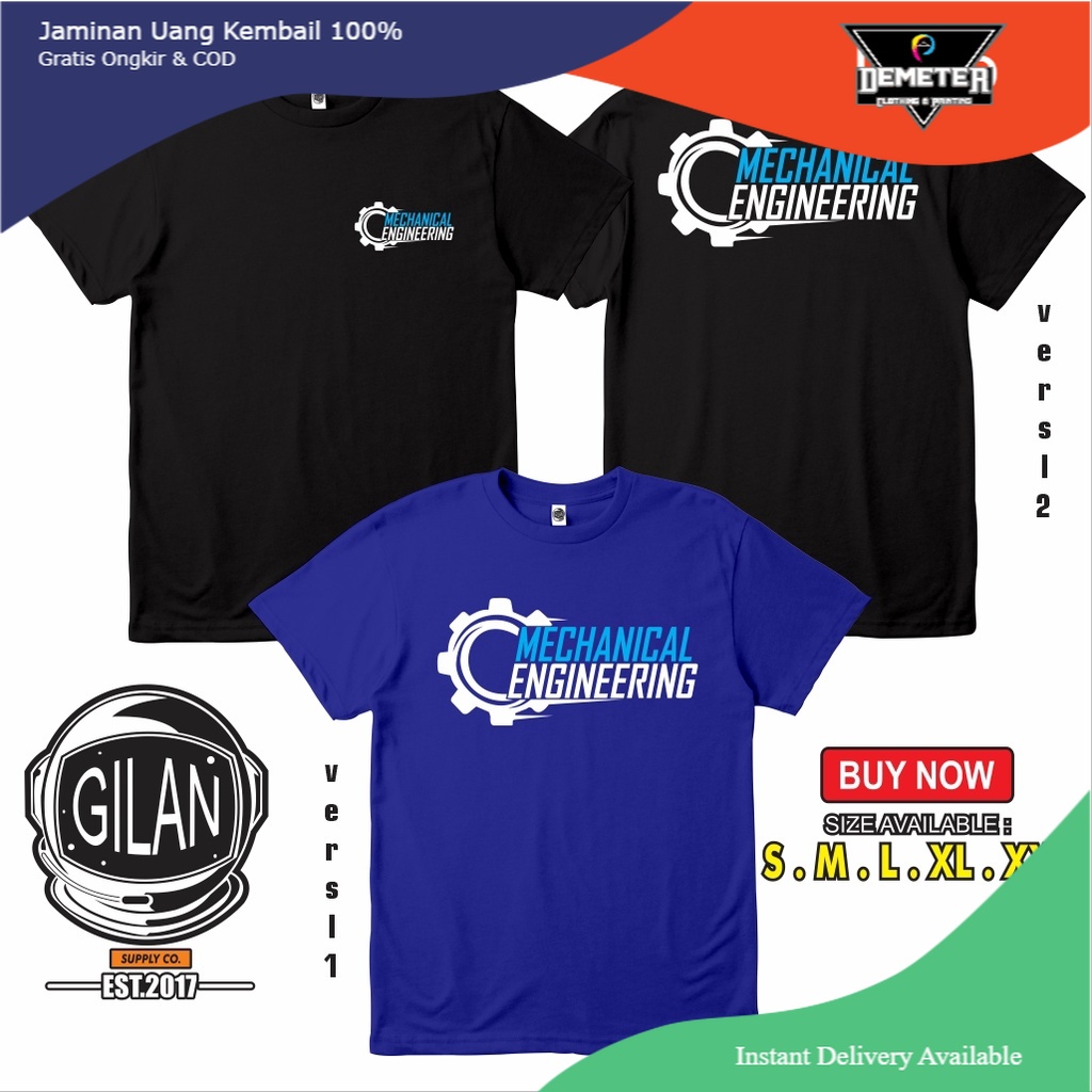 KAOS BAJU MECHANICAL ENGINEERING TEKNIK MESIN MOBIL MOTOR OTOMOTIF MEKANIK - GILAN CLOTH