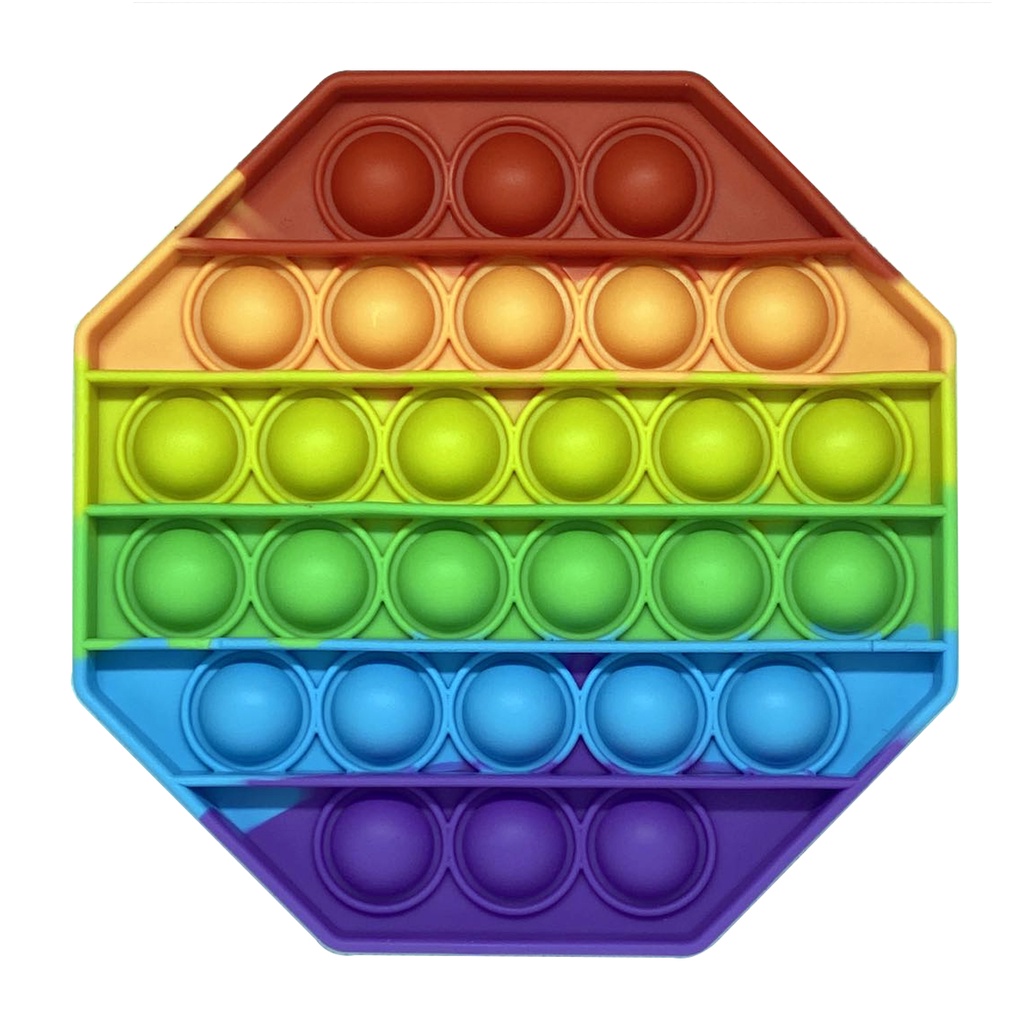 [HH] MAINAN ANAK POP IT RAINBOW UNICORN AMONG US MURAH / KIDS TOY BUBBLE POP ITS FIDGET PUSH POPIT DADU PENGHILANG STRESS-HEXAGON RAINBOW