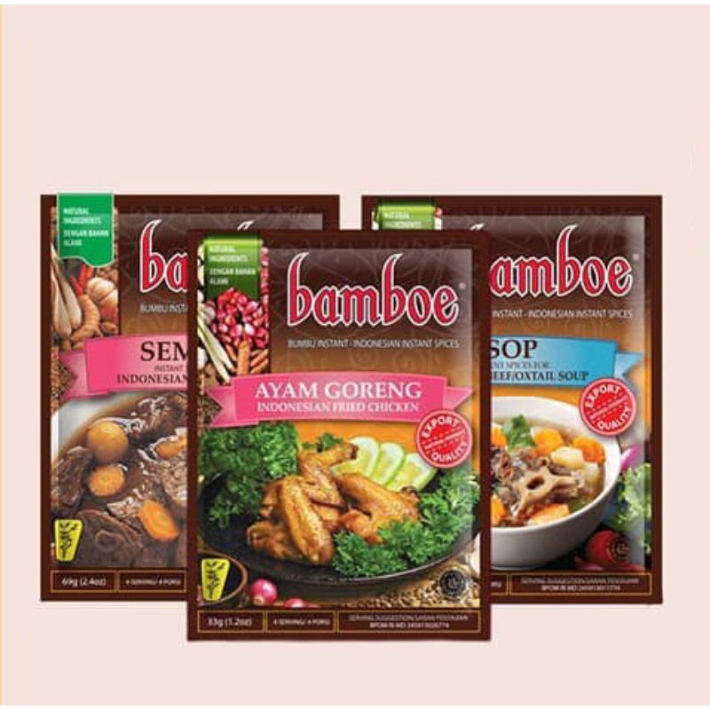 

Bamboe Bumbu 80gr (Bumbu Semur / Sop / Ayam Goreng)