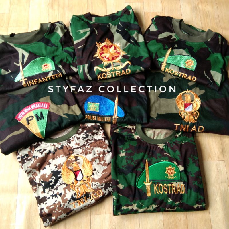 BAJU - KAOS LORENG ANAK TNI SETELAN LENGAN PANJANG