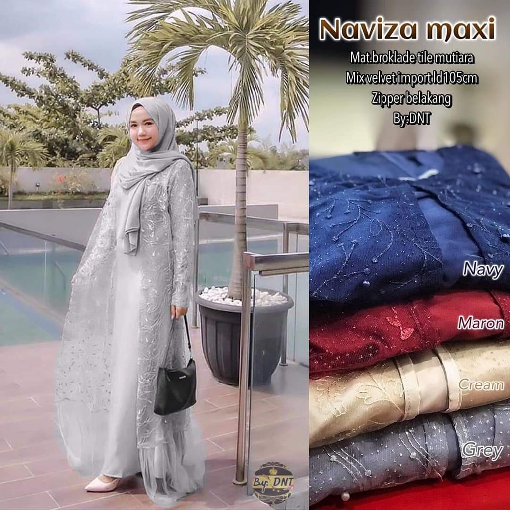batik dress modern naviza - gamis batik