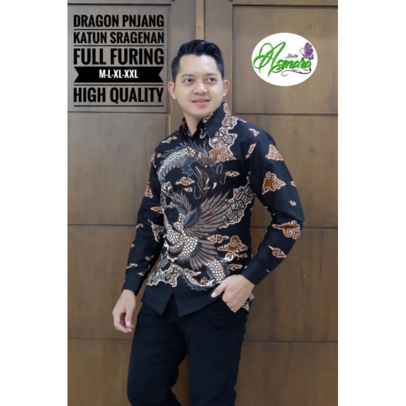 KEMEJA BATIK SOLO DRAGON NAGA BATIK PRIA