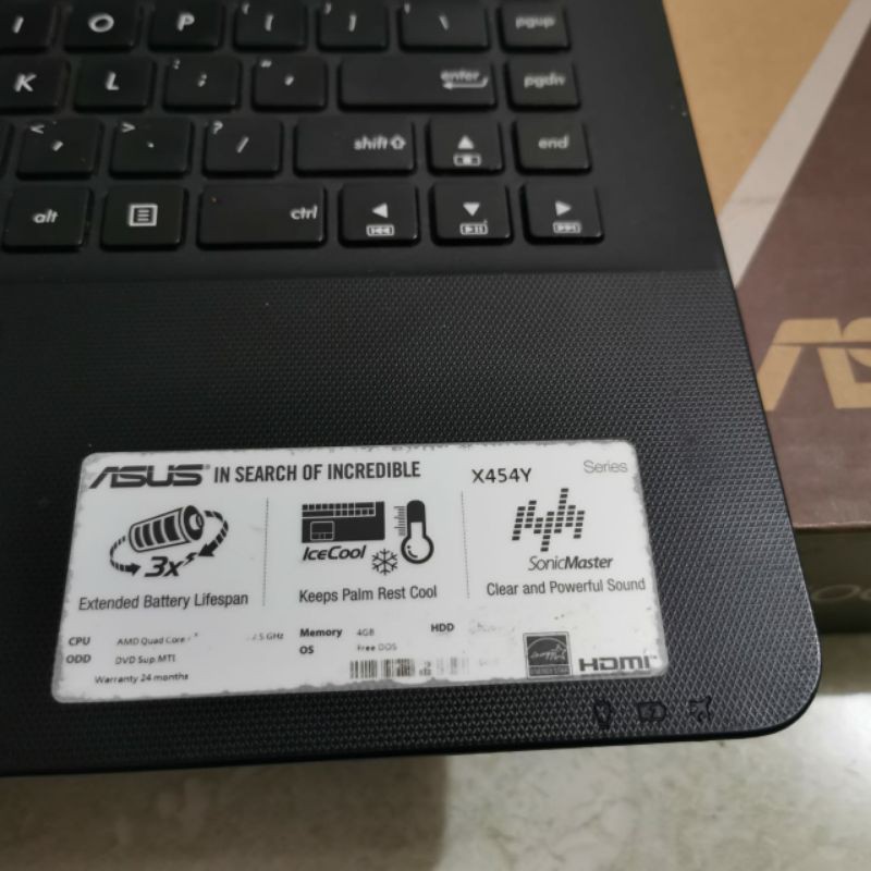 Laptop Asus X454Y Quadcore Amd A8-7410 Vga Amd radeon R5 graphic Ram 4GB HDD 500GB Windows 10 Gaming-3