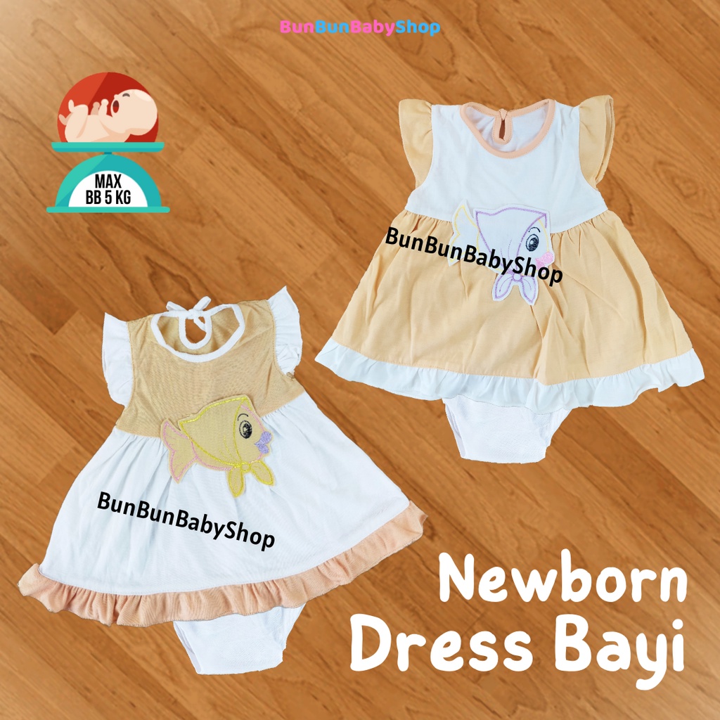 Dress Bayi Motif Animals Lucu Setelan Cewek Baju Baby Baru Lahir Perempuan New Born Murah Bunbunbabyshop