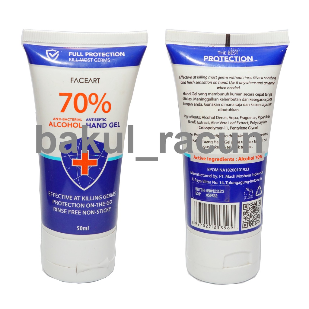 Antiseptic Hand Gel Anti Bachterial Antiseptik Pembunuh Anti Kuman Pembunuh Bakteri Kill Most Germ Alkohol isi 50ml